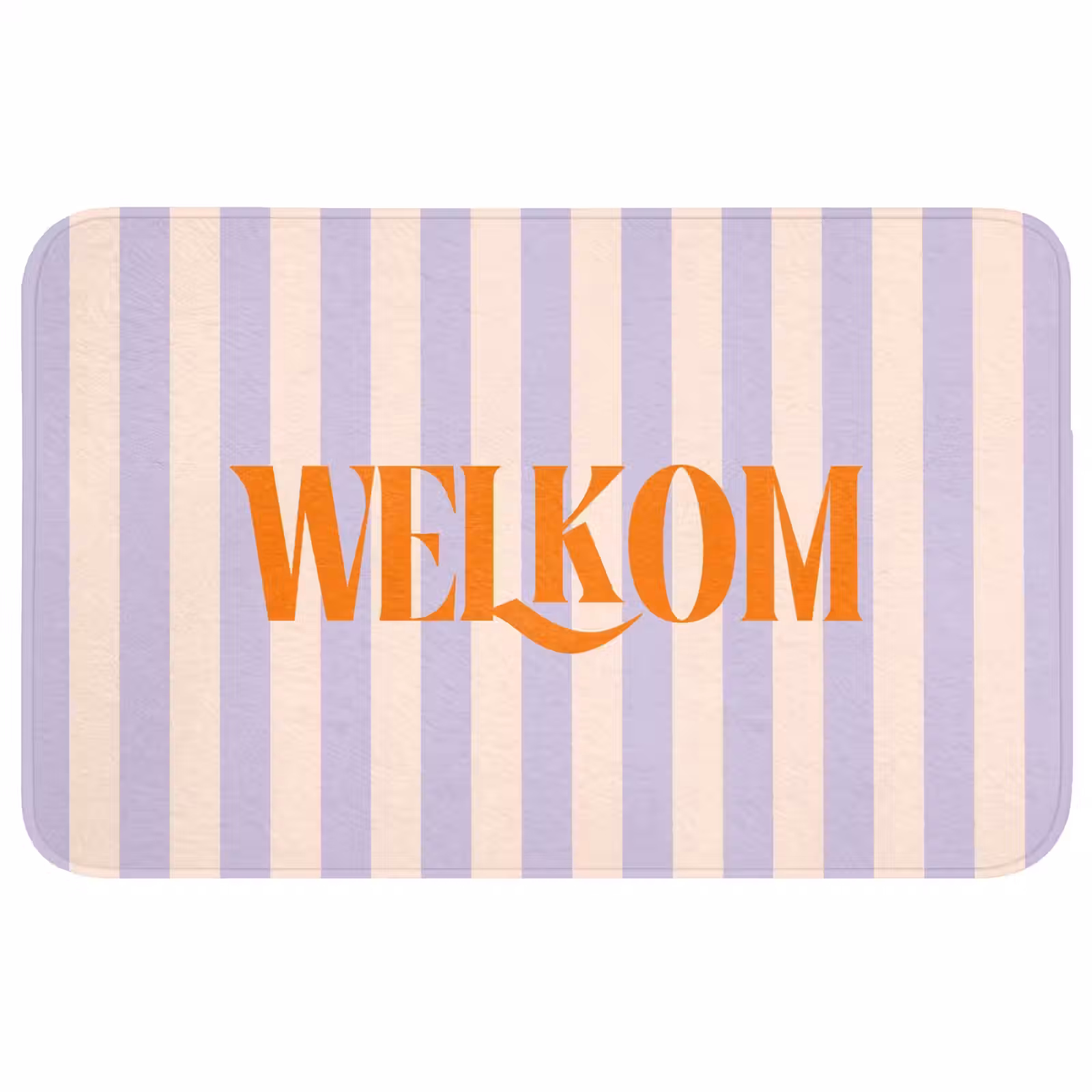 Wc Mat - Lila - Oranje - Strepen - Welkom — 1