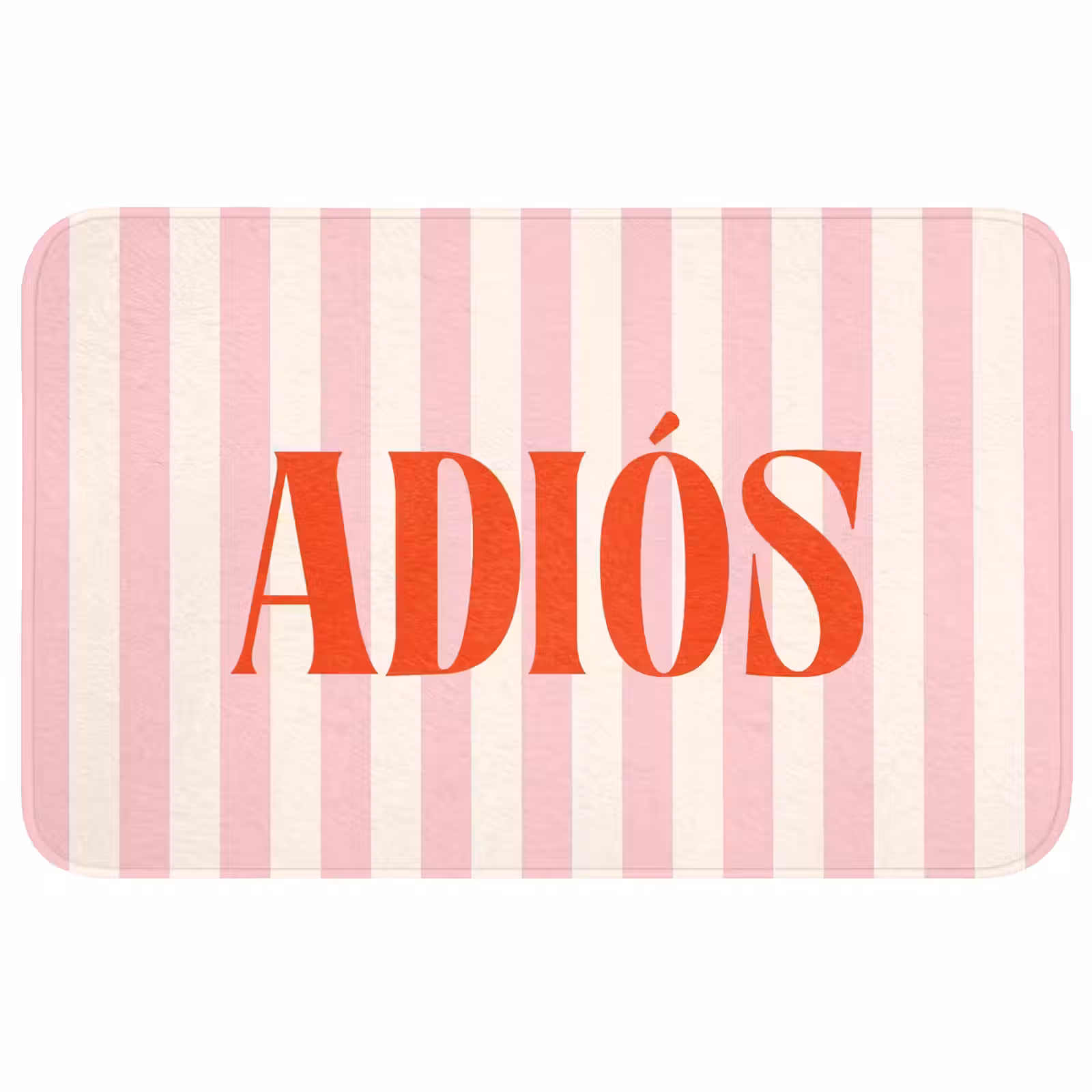 Wc Mat - Zachtroze - Rood - Strepen - Adiós — 1