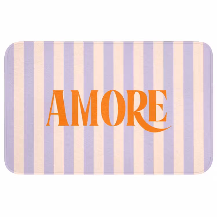 Wc Mat - Lila - Oranje - Strepen - Amore — 1