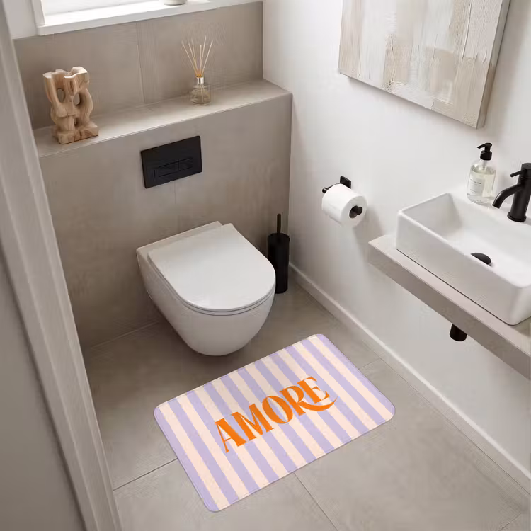 Wc Mat - Lila - Oranje - Strepen - Amore — 6