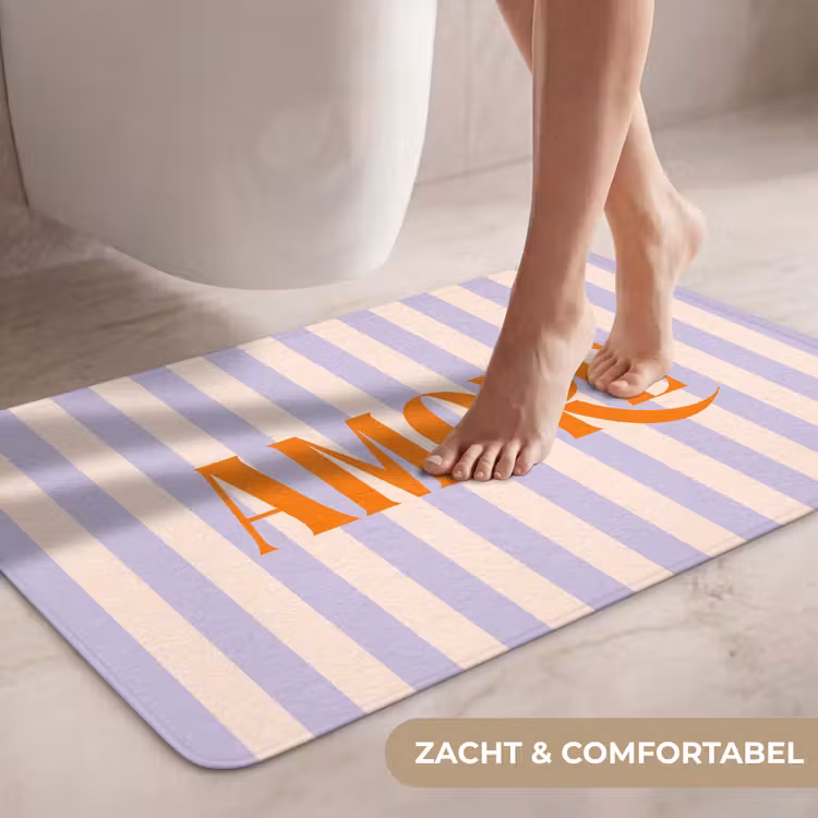 Wc Mat - Lila - Oranje - Strepen - Amore — 7