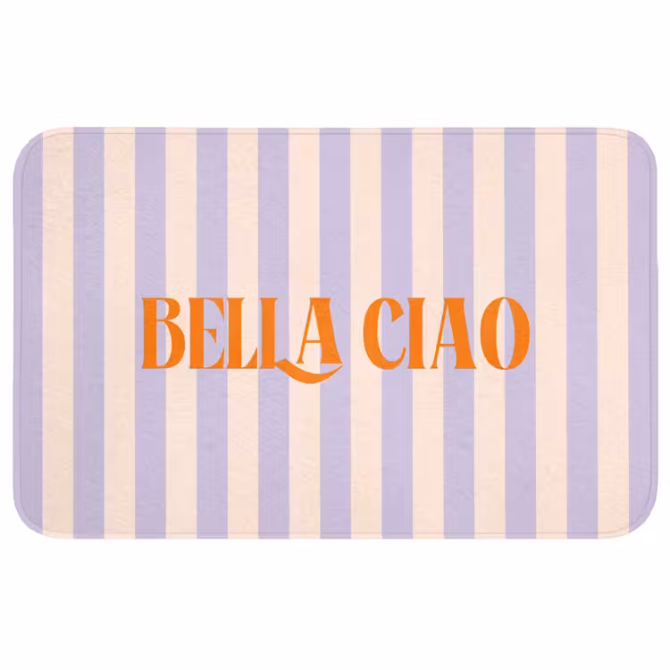 Wc Mat - Lila - Oranje - Strepen - Bella Ciao — 1