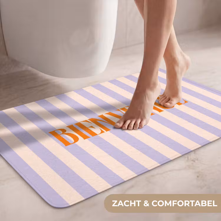 Wc Mat - Lila - Oranje - Strepen - Bienvenue — 7