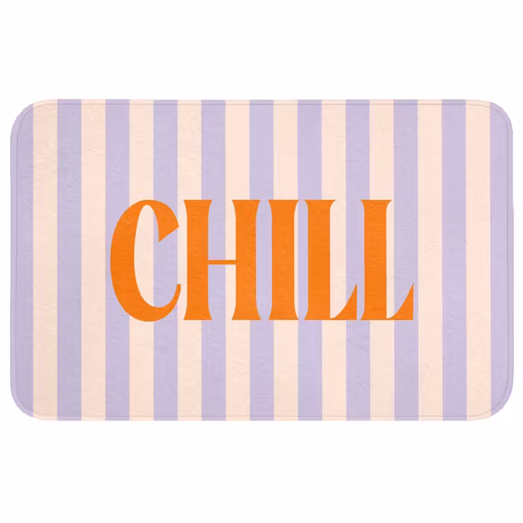 Wc Mat - Lila - Oranje - Strepen - Chill — 1