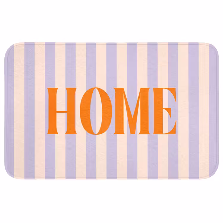 Wc Mat - Lila - Oranje - Strepen - Home — 1