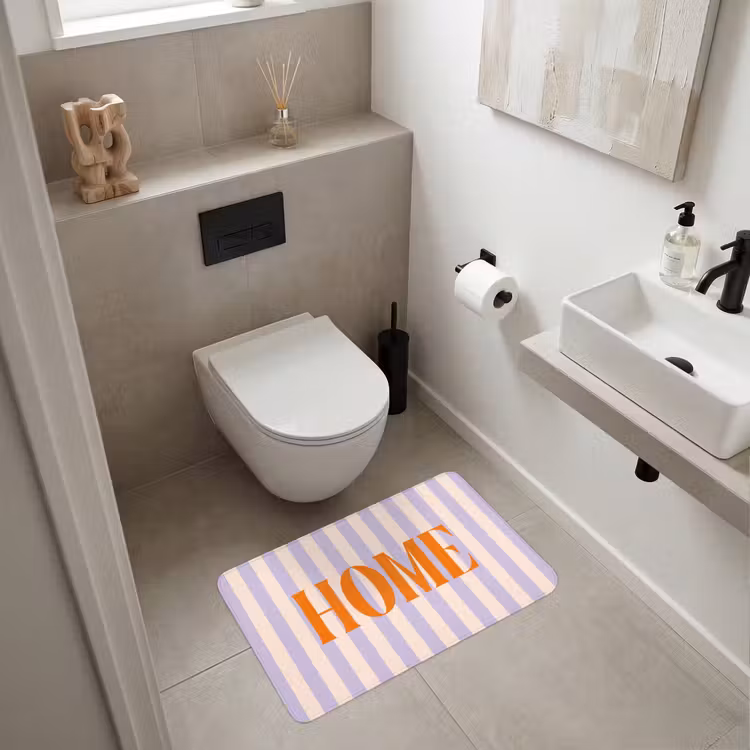 Wc Mat - Lila - Oranje - Strepen - Home — 6