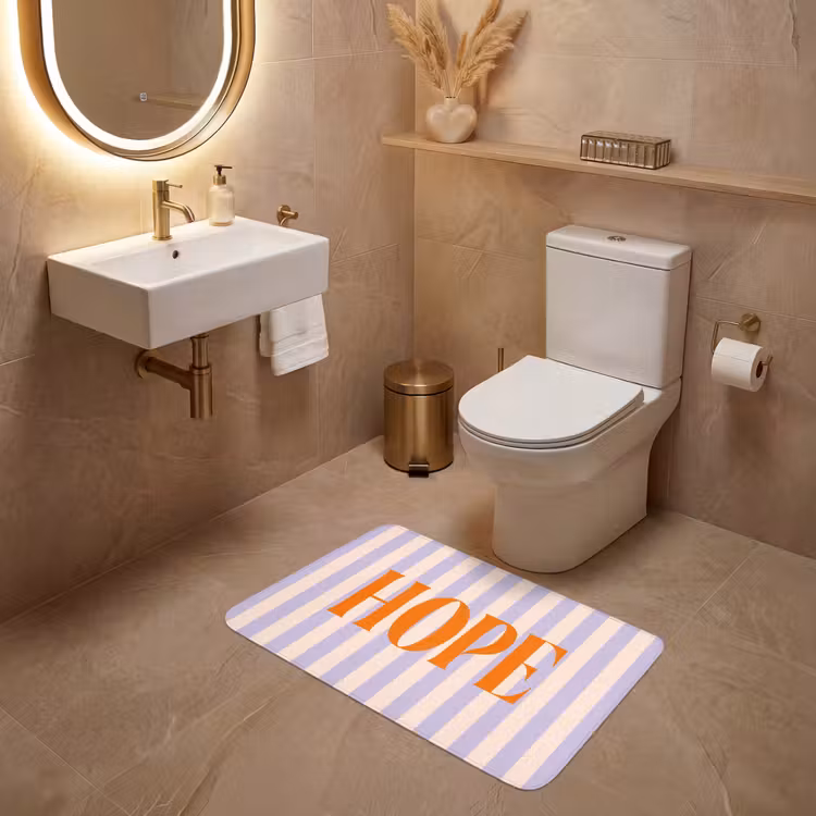 Wc Mat - Lila - Oranje - Strepen - Hope — 4