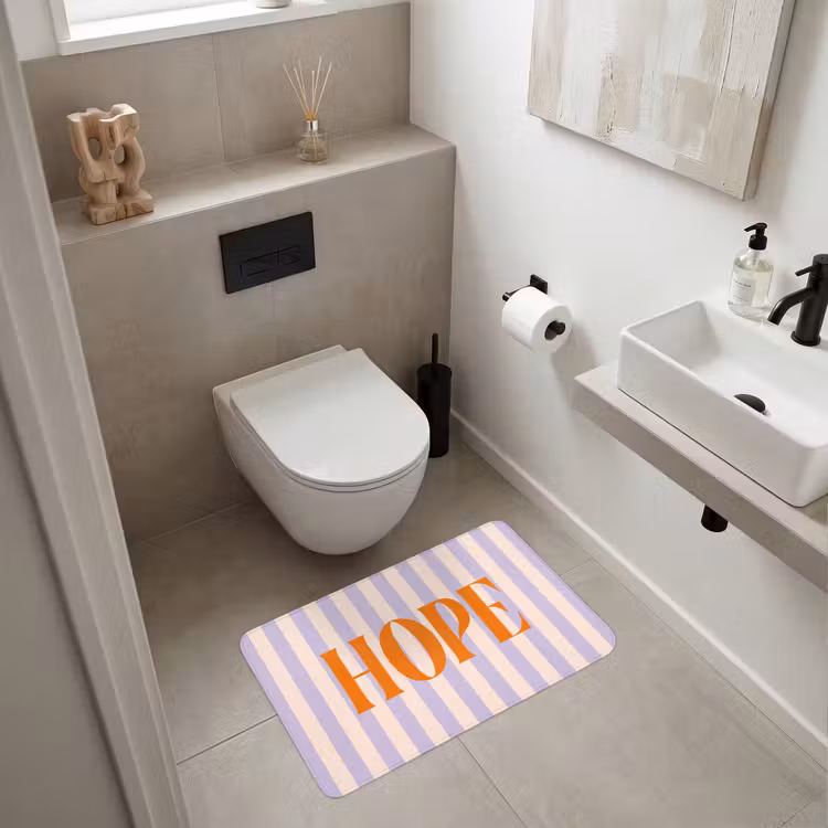 Wc Mat - Lila - Oranje - Strepen - Hope — 6