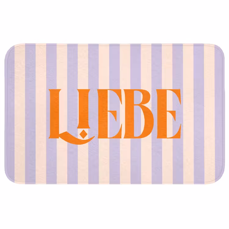 Wc Mat - Lila - Oranje - Strepen - Liebe — 1