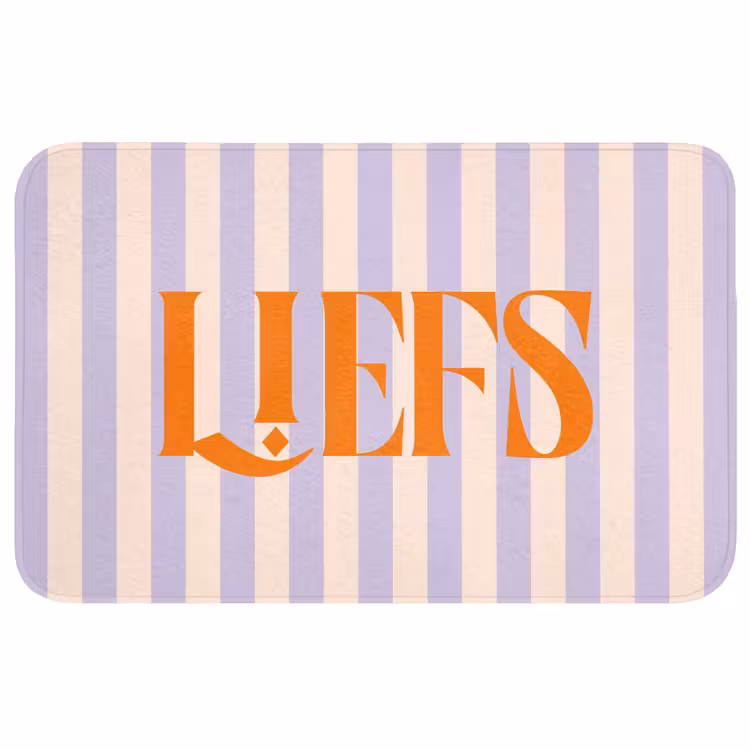 Wc Mat - Lila - Oranje - Strepen - Liefs — 1