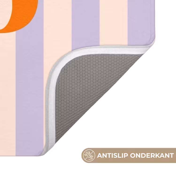 Wc Mat - Lila - Oranje - Strepen - Liefs — 3