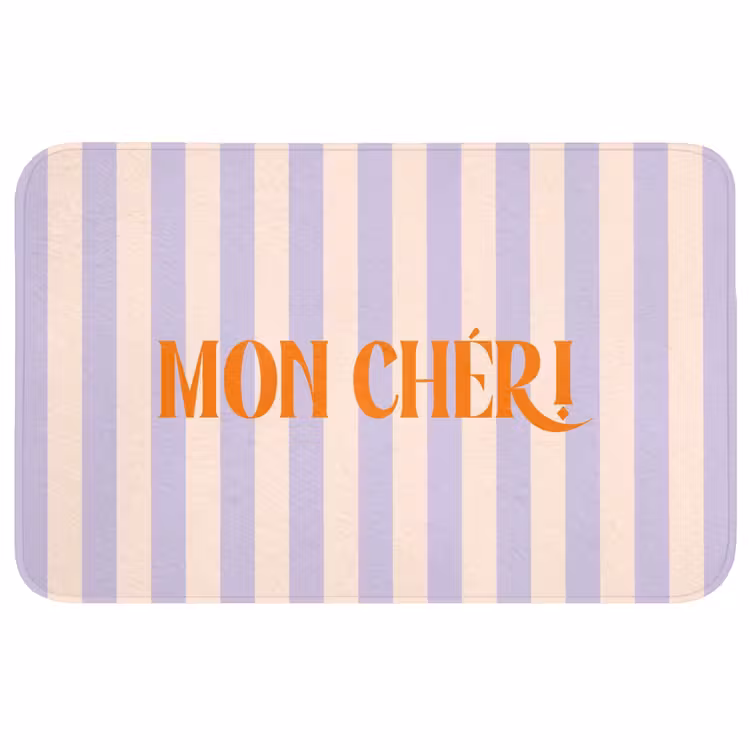Wc Mat - Lila - Oranje - Strepen - Mon Chéri — 1