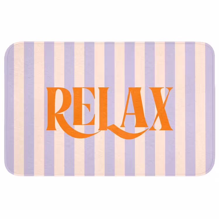 Wc Mat - Lila - Oranje - Strepen - Relax — 1
