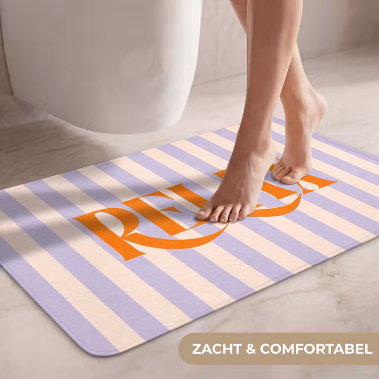 Wc Mat - Lila - Oranje - Strepen - Relax — 7