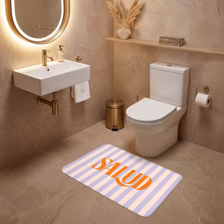 Wc Mat - Lila - Oranje - Strepen - Salud — 4