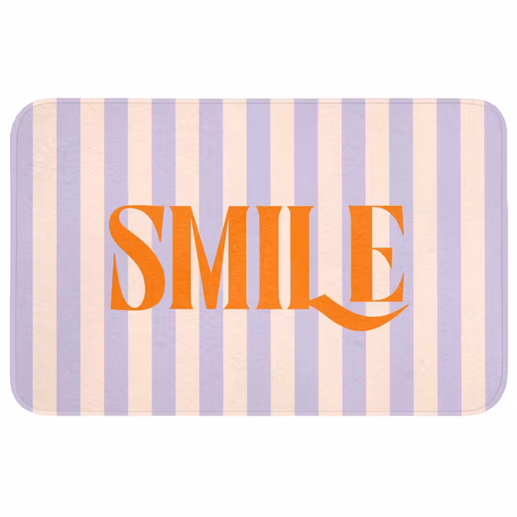 Wc Mat - Lila - Oranje - Strepen - Smile — 1