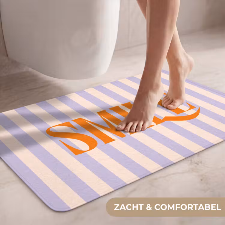 Wc Mat - Lila - Oranje - Strepen - Smile — 7