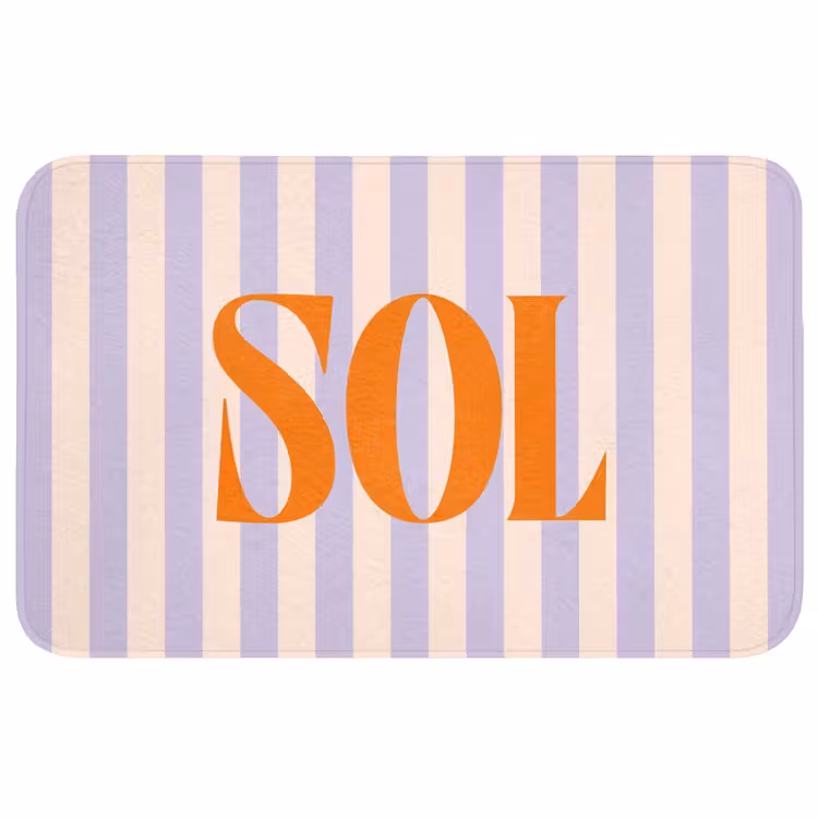 Wc Mat - Lila - Oranje - Strepen - Sol — 1