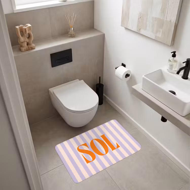 Wc Mat - Lila - Oranje - Strepen - Sol — 6