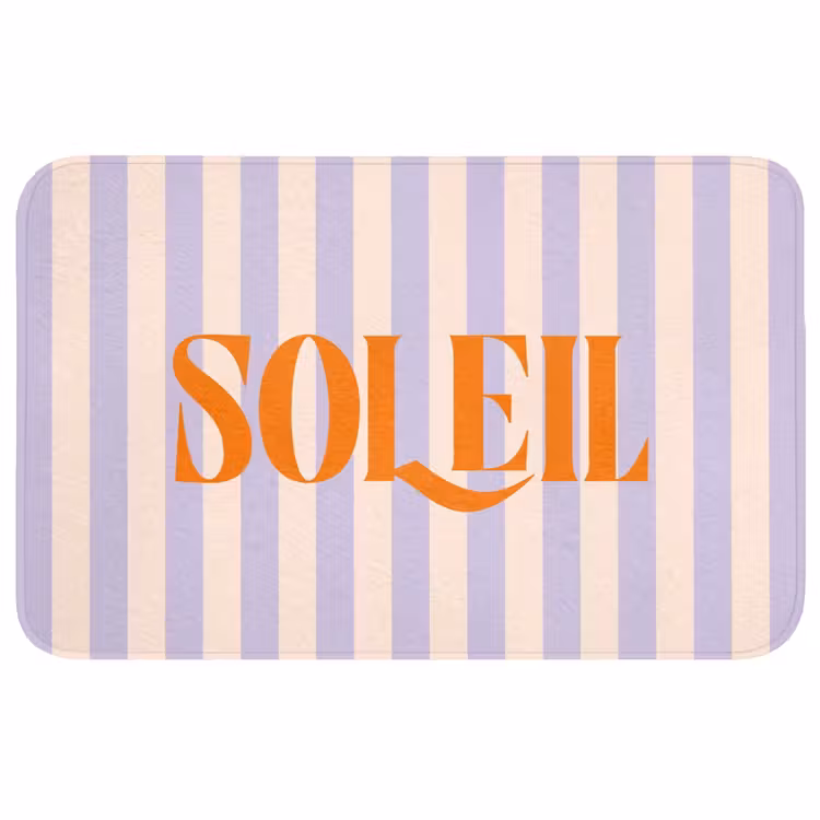 Wc Mat - Lila - Oranje - Strepen - Soleil — 1