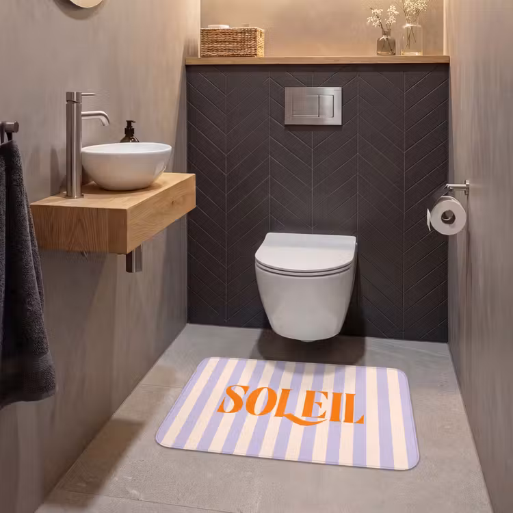 Wc Mat - Lila - Oranje - Strepen - Soleil — 2