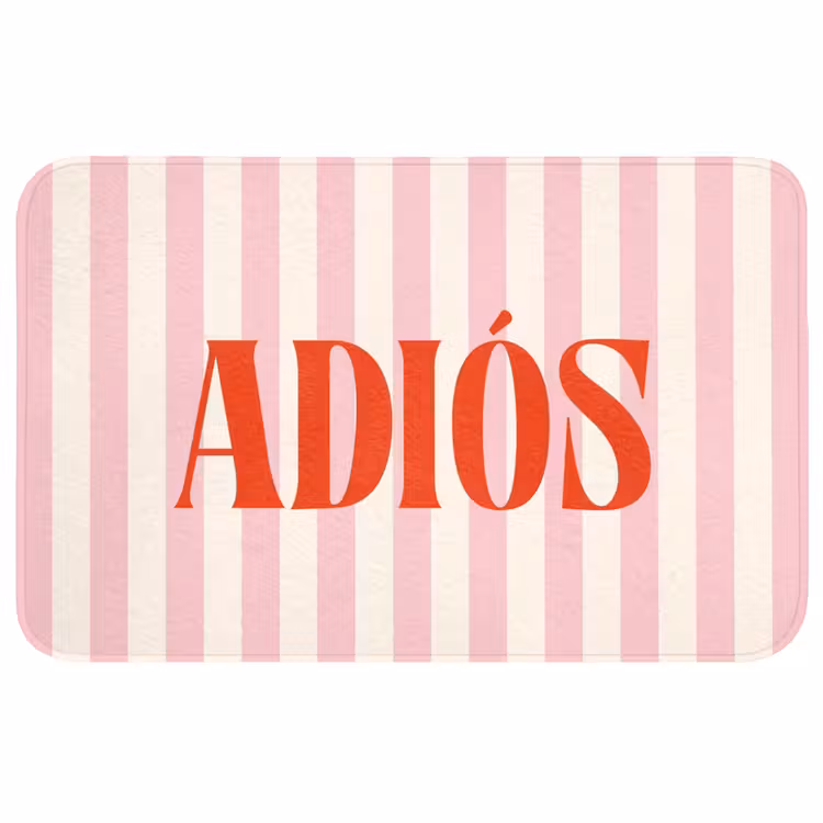 Wc Mat - Zachtroze - Rood - Strepen - Adiós — 1