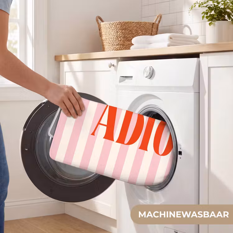 Wc Mat - Zachtroze - Rood - Strepen - Adiós — 5