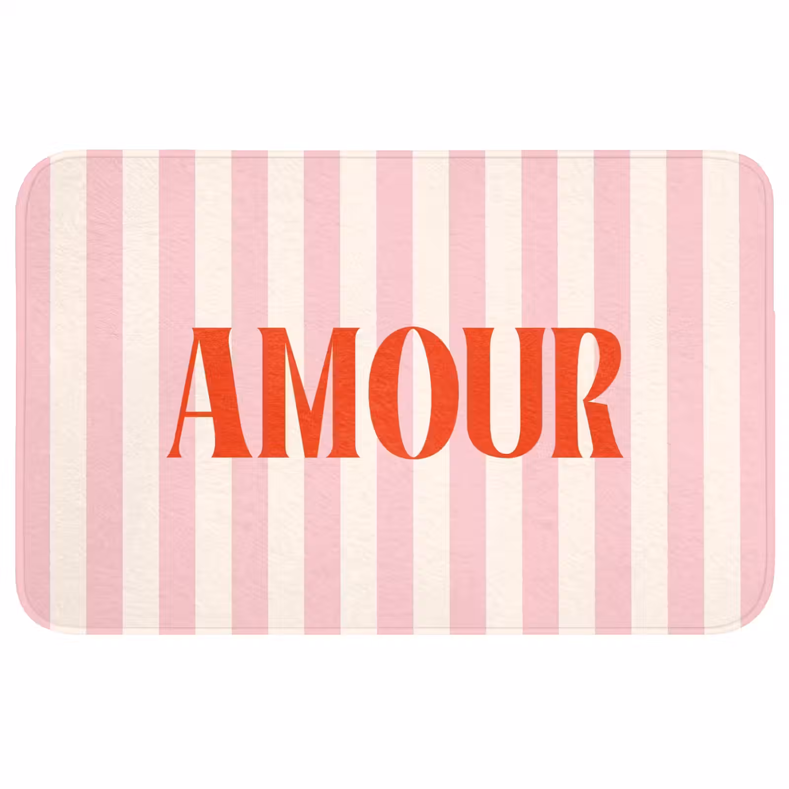 Wc Mat - Zachtroze - Rood - Strepen - Amour — 1