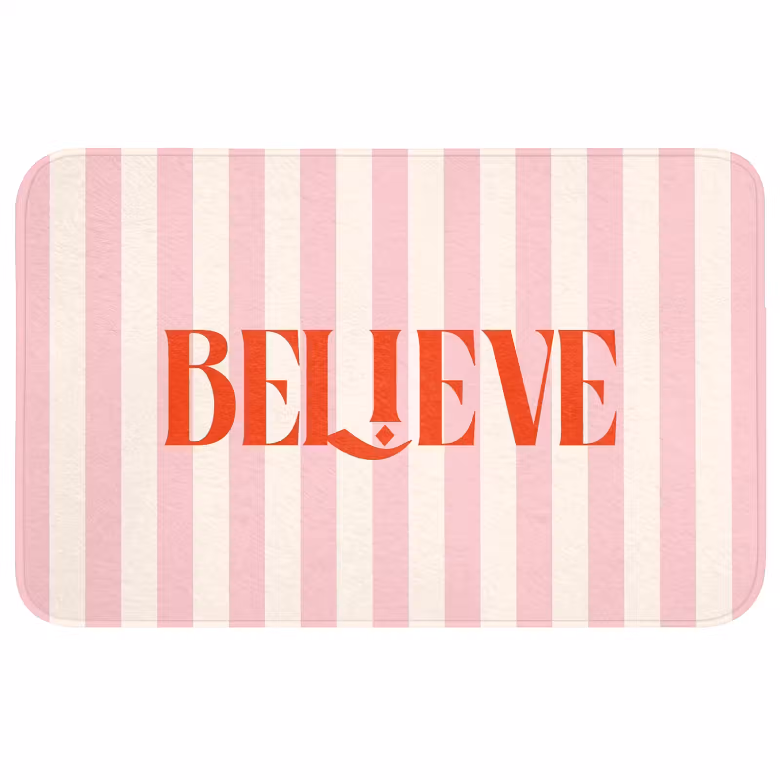 Wc Mat - Zachtroze - Rood - Strepen - Believe — 1