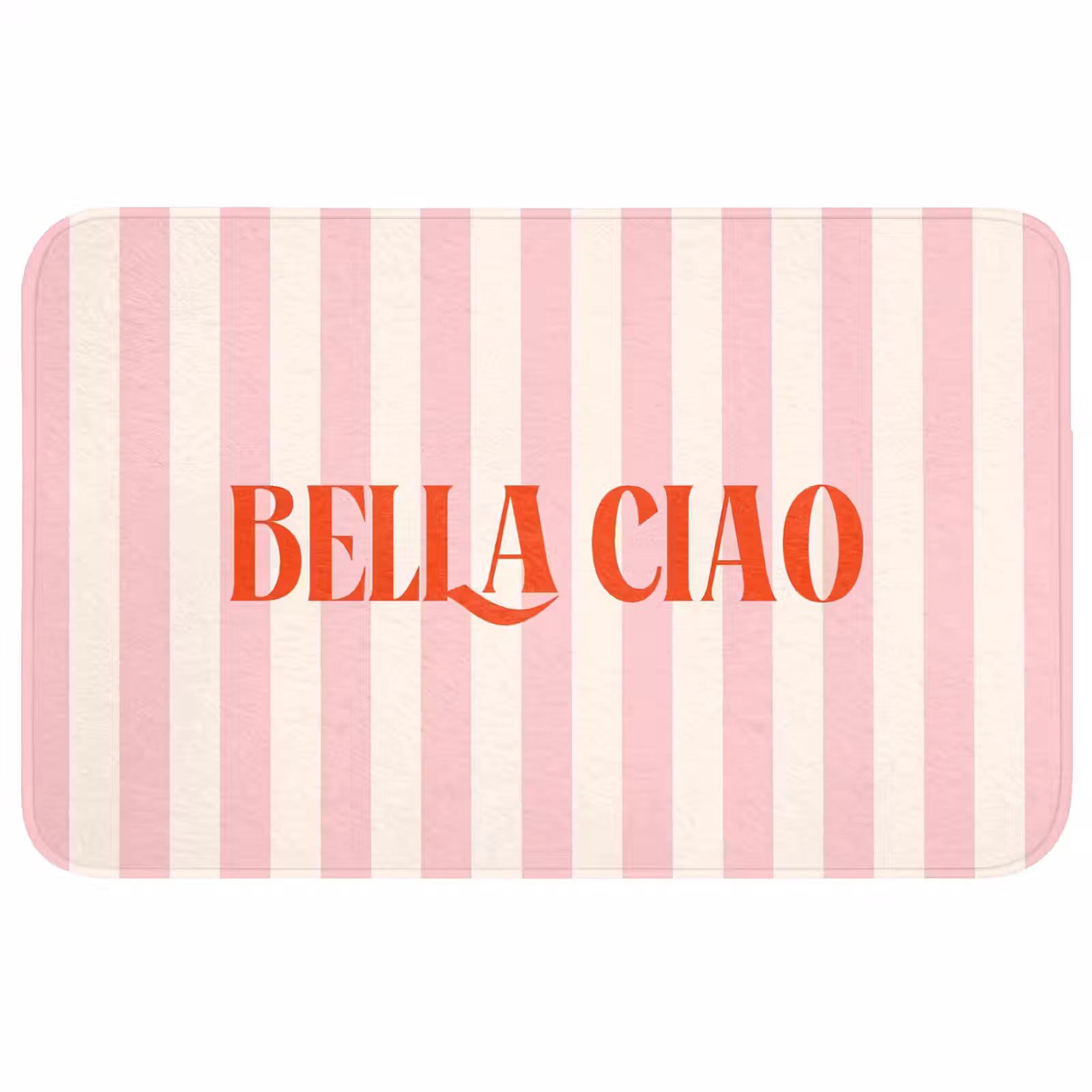 Wc Mat - Zachtroze - Rood - Strepen - Bella Ciao — 1