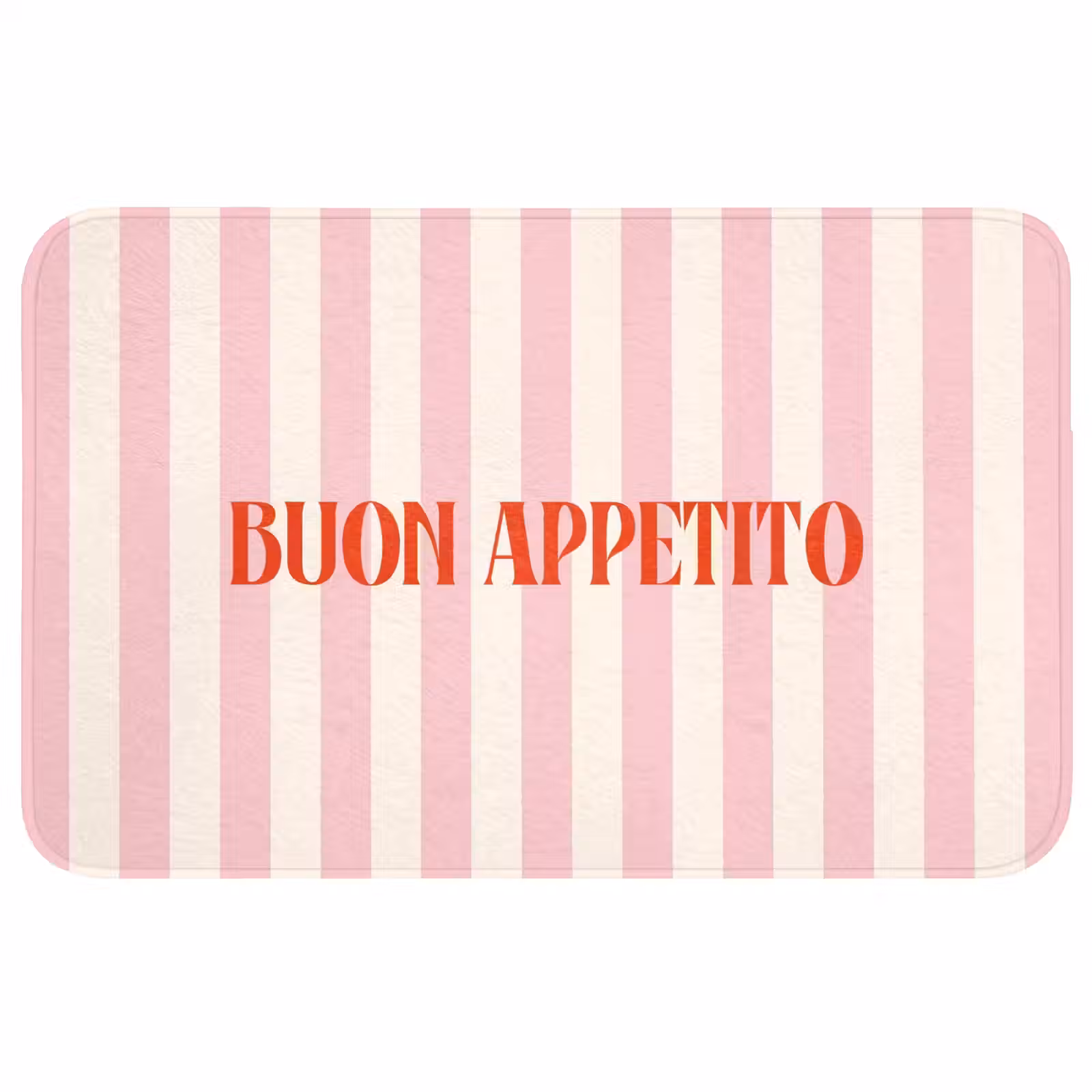 Wc Mat - Zachtroze - Rood - Strepen - Buon Appetito — 1