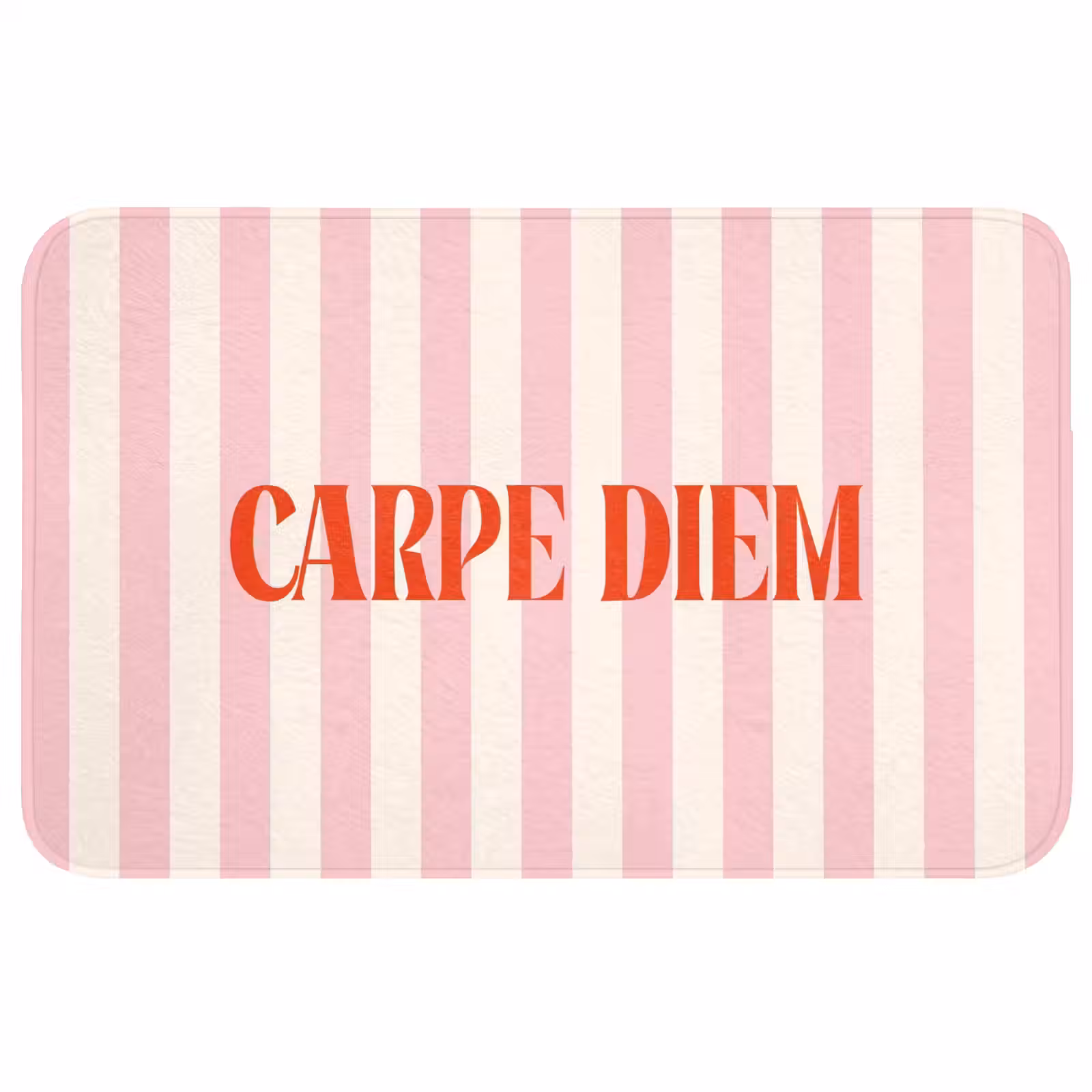 Wc Mat - Zachtroze - Rood - Strepen - Carpe Diem — 1