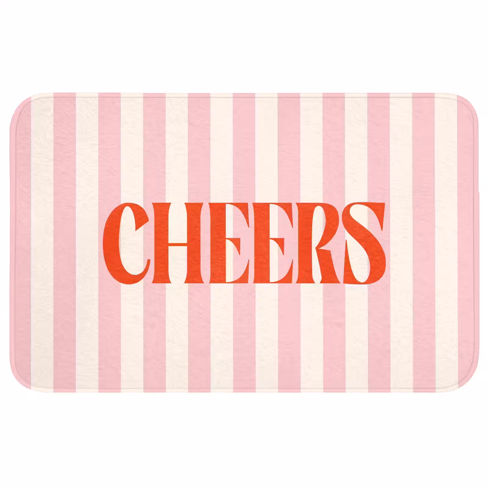 Wc Mat - Zachtroze - Rood - Strepen - Cheers — 1