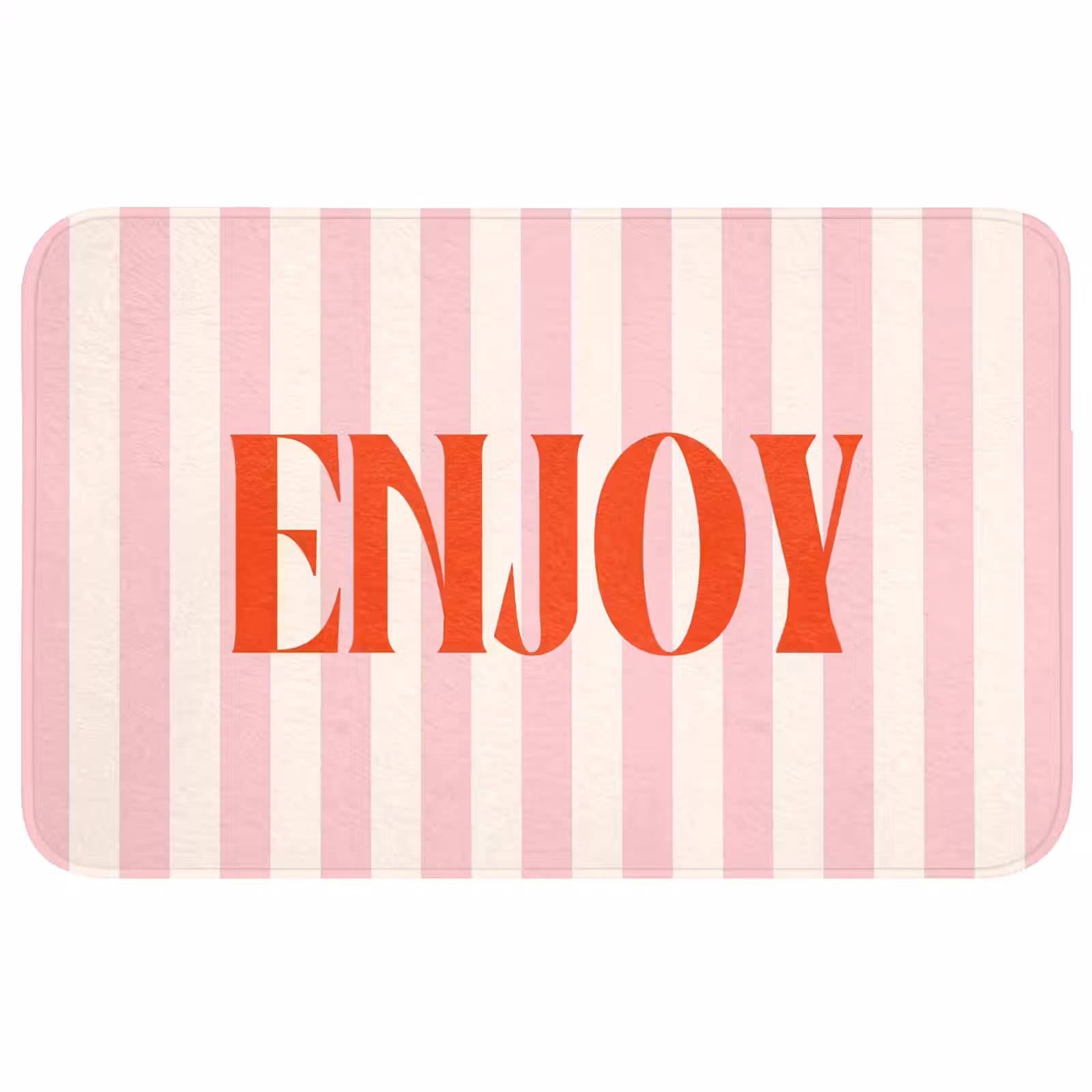 Wc Mat - Zachtroze - Rood - Strepen - Enjoy — 1