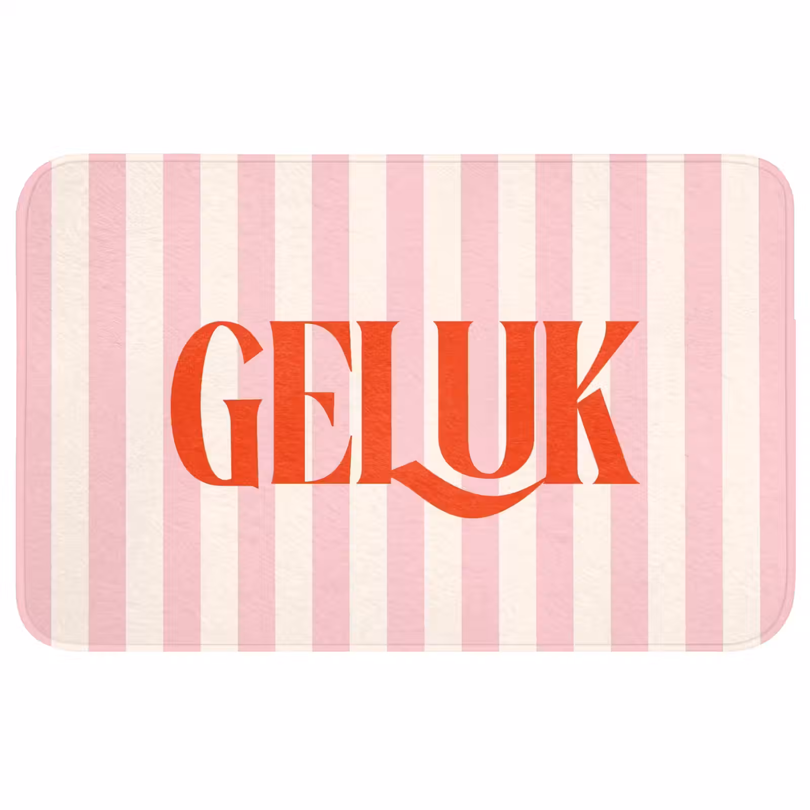 Wc Mat - Zachtroze - Rood - Strepen - Geluk — 1