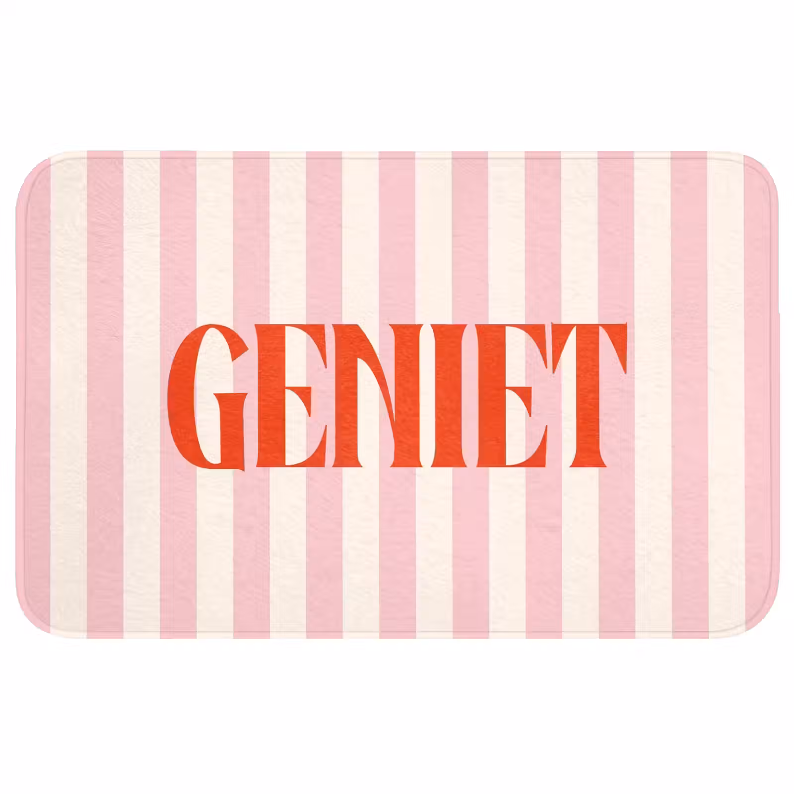Wc Mat - Zachtroze - Rood - Strepen - Geniet — 1