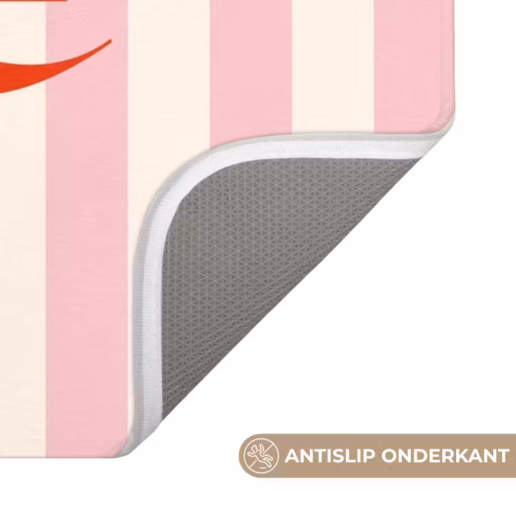 Wc Mat - Zachtroze - Rood - Strepen - Amore — 3