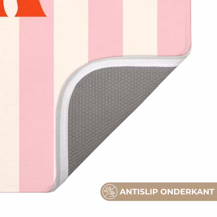 Wc Mat - Zachtroze - Rood - Strepen - Amour — 3