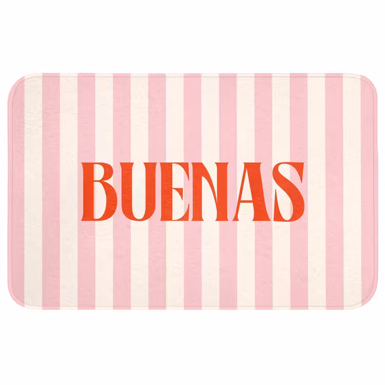 Wc Mat - Zachtroze - Rood - Strepen - Buenas — 1