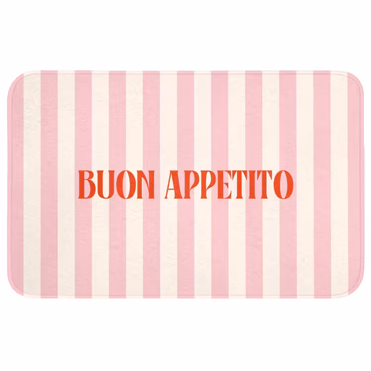 Wc Mat - Zachtroze - Rood - Strepen - Buon Appetito — 1