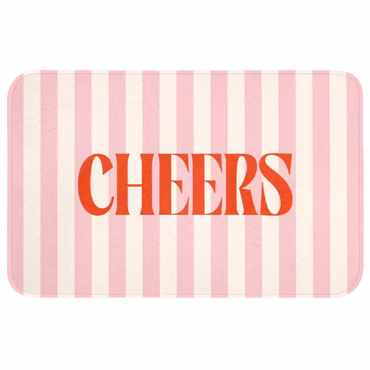 Wc Mat - Zachtroze - Rood - Strepen - Cheers — 1