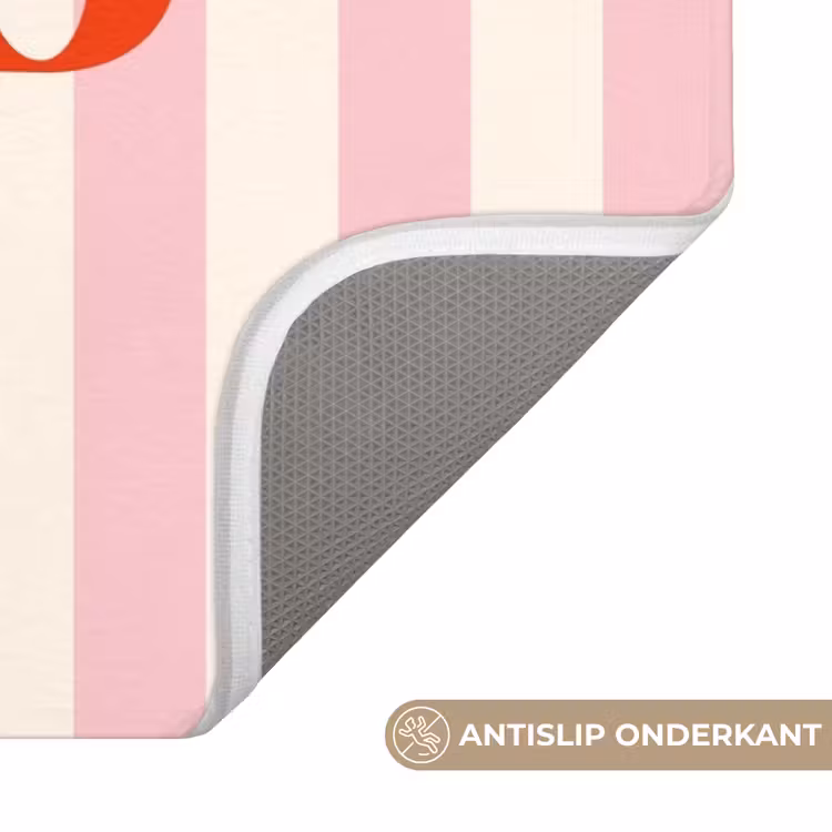 Wc Mat - Zachtroze - Rood - Strepen - Cheers — 3