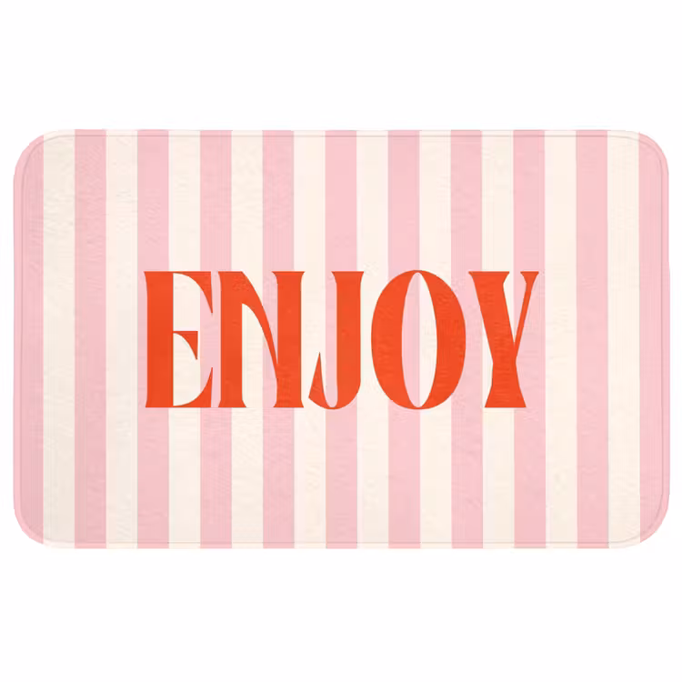 Wc Mat - Zachtroze - Rood - Strepen - Enjoy — 1