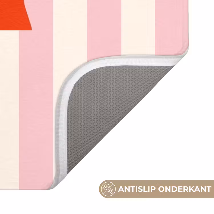 Wc Mat - Zachtroze - Rood - Strepen - Enjoy — 3