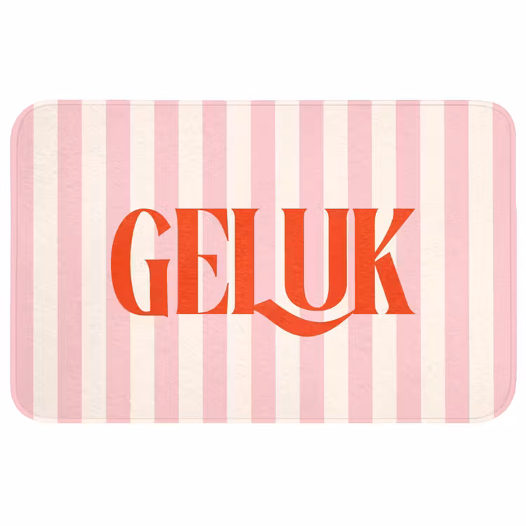 Wc Mat - Zachtroze - Rood - Strepen - Geluk — 1