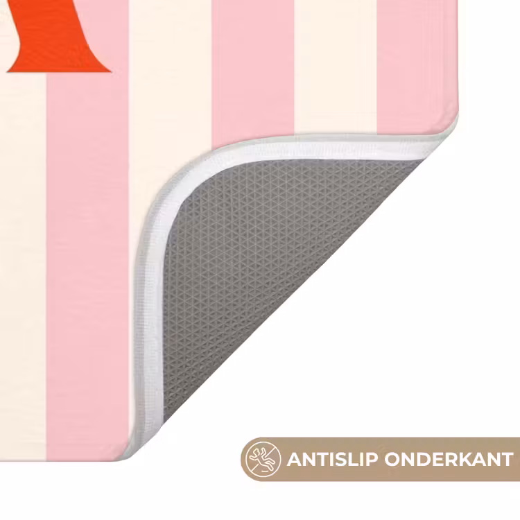 Wc Mat - Zachtroze - Rood - Strepen - Geluk — 3