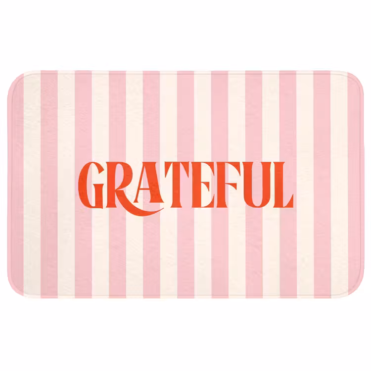 Wc Mat - Zachtroze - Rood - Strepen - Grateful — 1