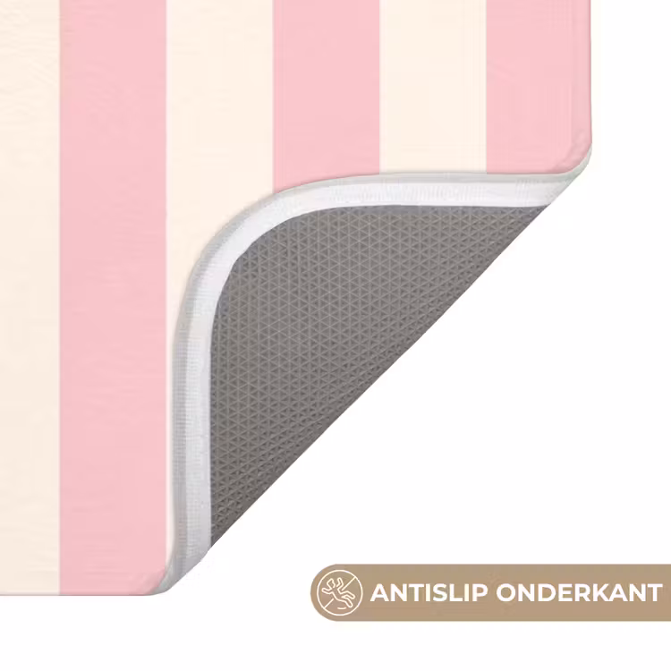 Wc Mat - Zachtroze - Rood - Strepen - Happiness — 3