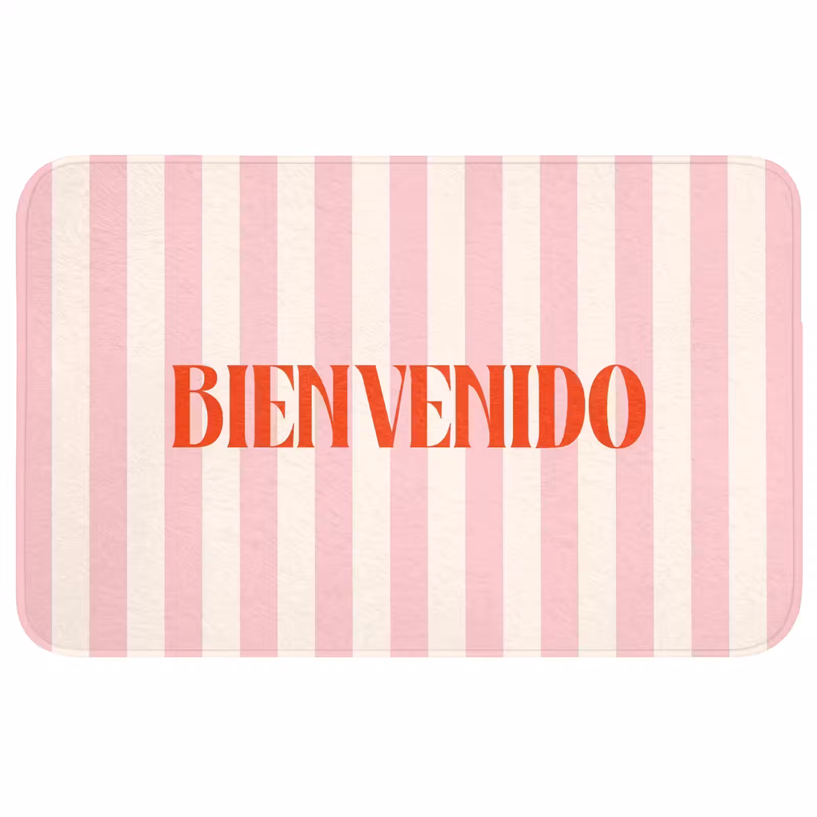 Wc Mat - Zachtroze - Rood - Strepen - Bienvenido — 1