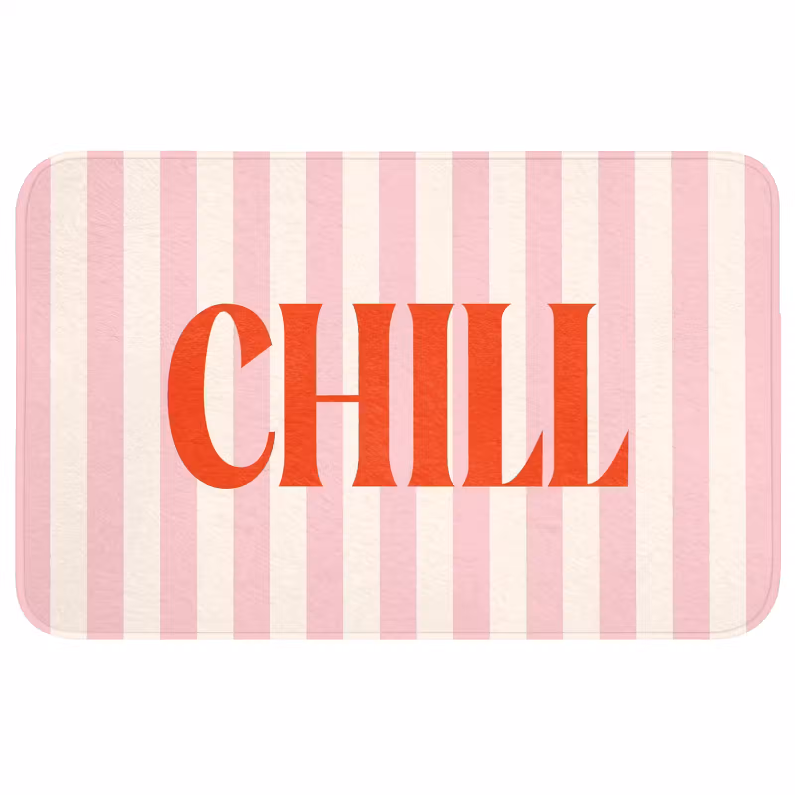 Wc Mat - Zachtroze - Rood - Strepen - Chill — 1